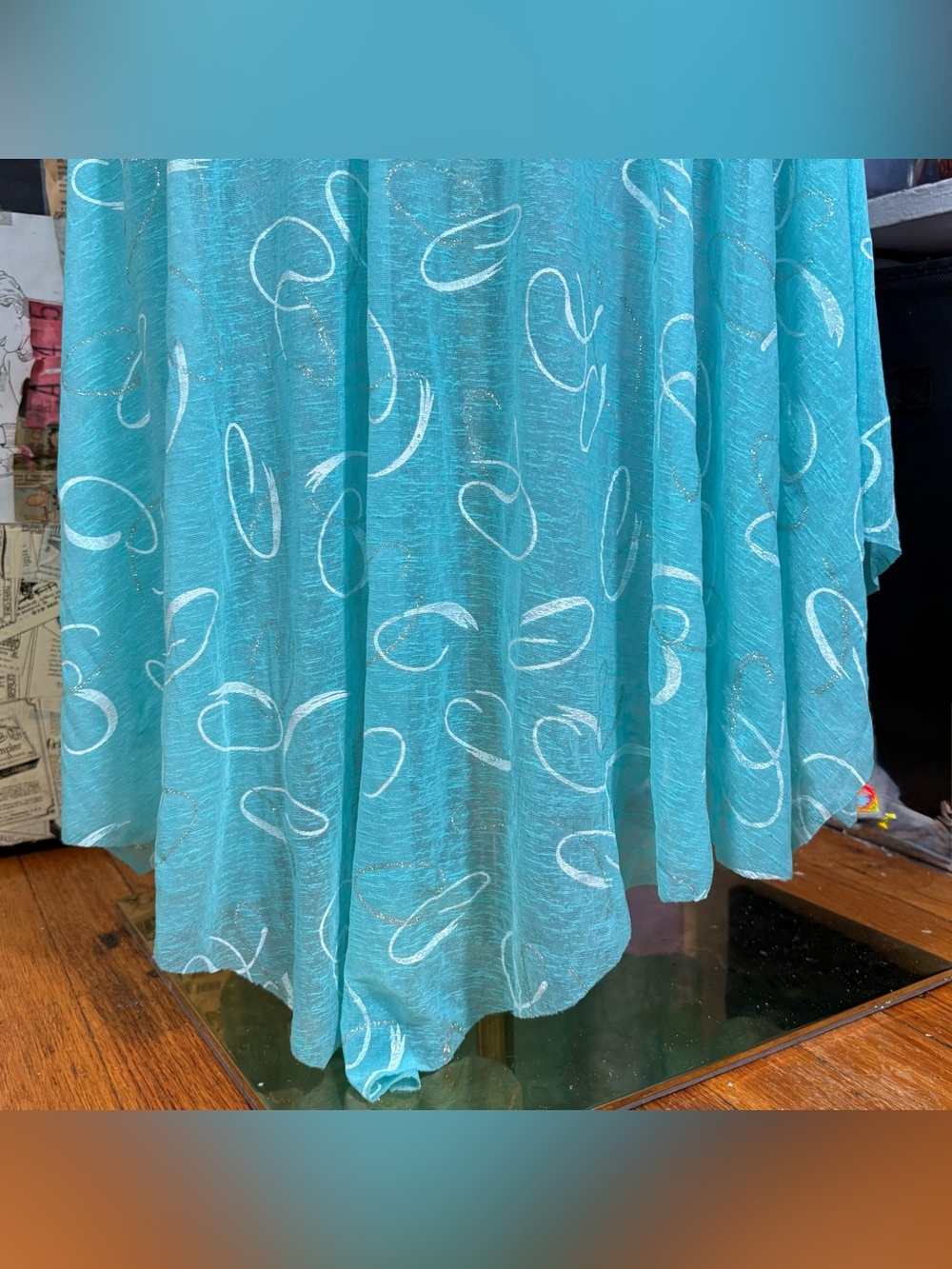 Turquoise Ruffle Midi Dress - Picture 3 of 9